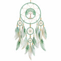 Suspension décorative tissée 30 x 80 cm en cordon et plumes bleu turquoise pour mur style bohème