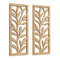 Lot de 3 panneaux muraux 40 x 50 cm en bois vert naturel à motif géométrique