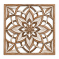 Décoration murale ronde 50 cm en bois naturel arbre ajouré