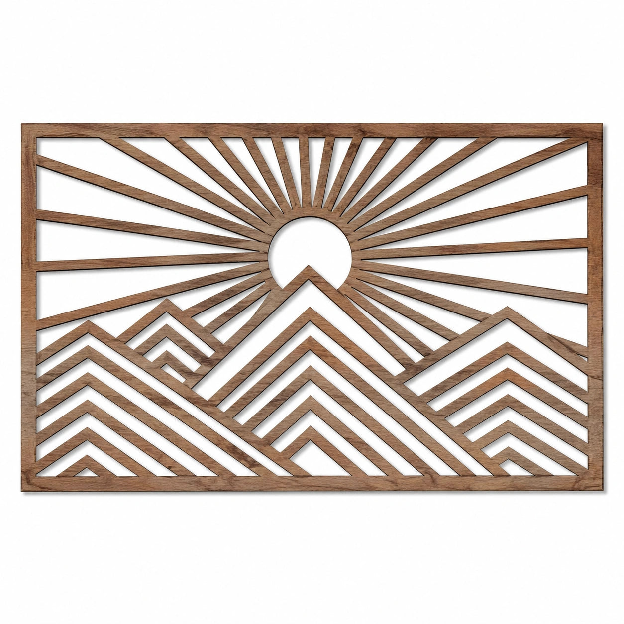Lot de 3 décorations murales 30 x 70 cm en bois naturel motif feuilles ajouré