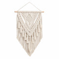 Tenture murale macramé 40 x 90 cm en coton vert sauge style bohème