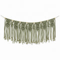 Tenture murale en macramé 100 x 90 cm coton vert style bohème