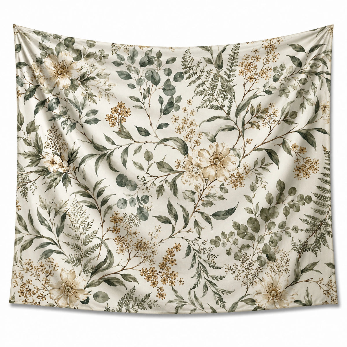 Tenture murale 150 x 150 cm en polyester bleu nuit doré motif céleste décorative