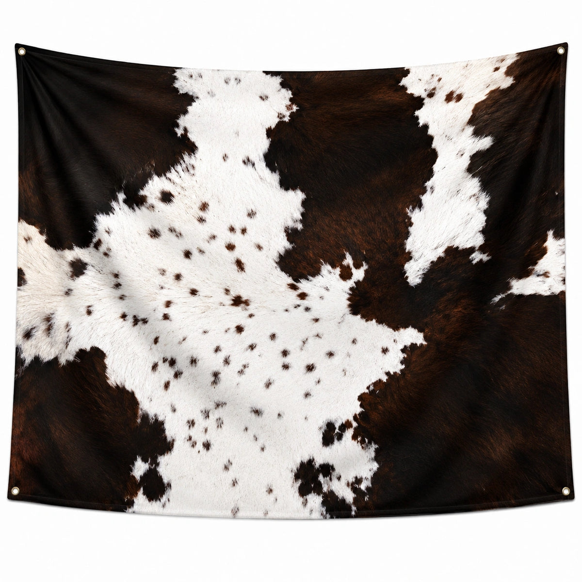 Tenture murale 150 x 150 cm en polyester noir et orange motif arbre décoratif